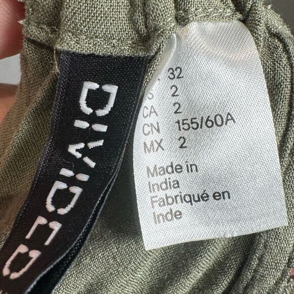 H&M olive green backless halter romper size 2 - Picture 5 of 6